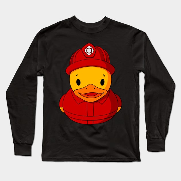 Fireman Rubber Duck Long Sleeve T-Shirt by Alisha Ober Designs